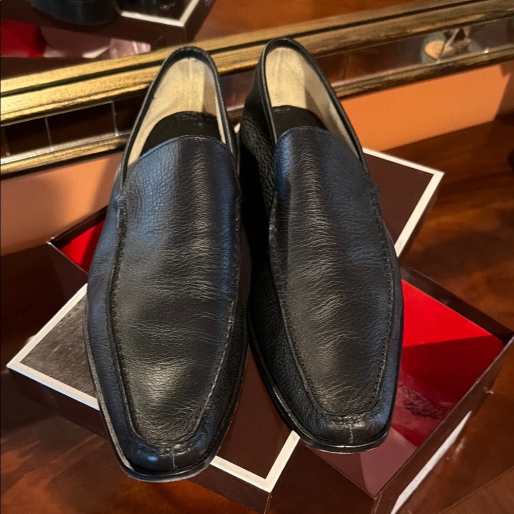 Coach Black Leather Slip-On Loafers for Men